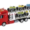 Camion Rojo Friccion Con Remolque Y 6 Vehiculos -Niños Juguetes Tienda 1011141661g00