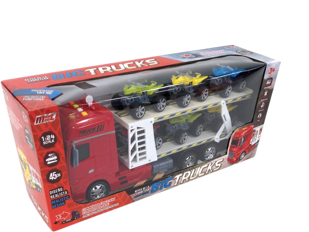 Camion Rojo Friccion con Remolque y 6 vehiculos Camion Rojo Friccion Con Remolque Y 6 Vehiculos -Niños Juguetes Tienda 1011141661g01