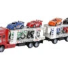 Camion Rojo Friccion Con2 Remolques Y 8 Vehiculos