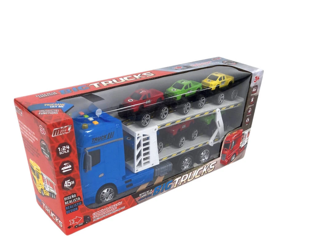 Camion Azul Friccion con Remolque y 6 vehiculos Camion Azul Friccion Con Remolque Y 6 Vehiculos -Niños Juguetes Tienda 1011141664g01