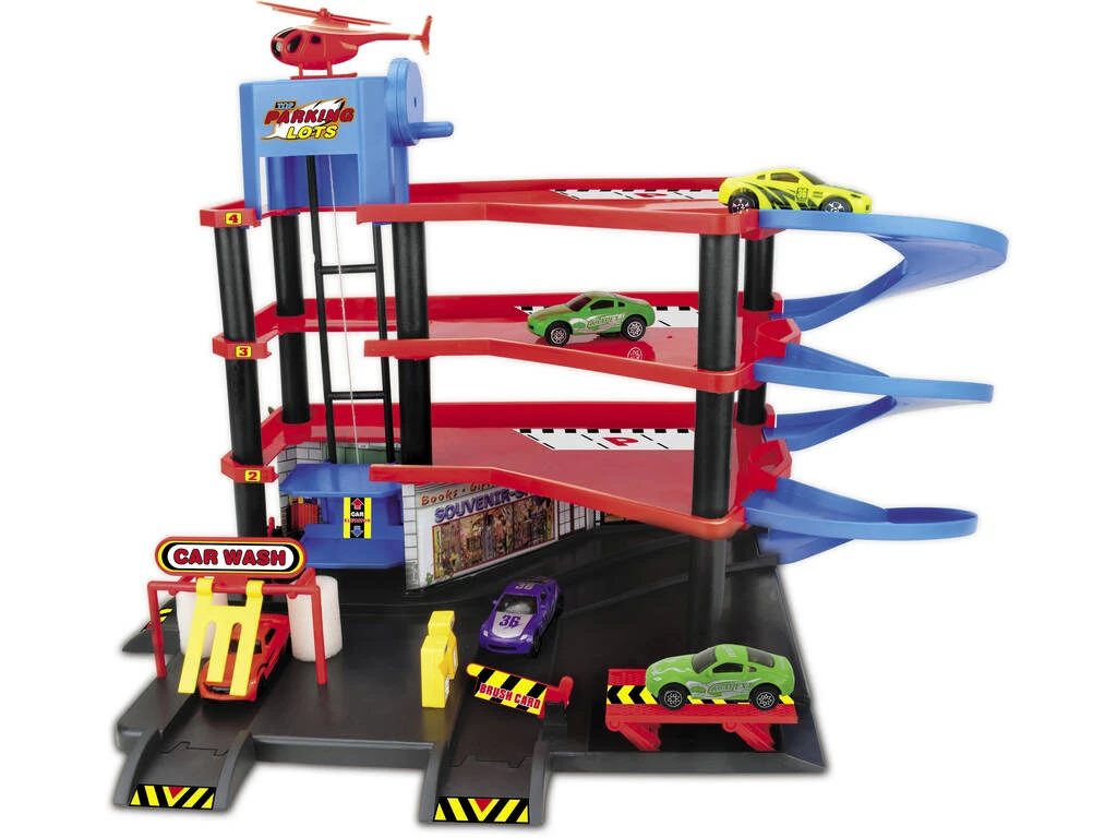 Super Parking Central 4 Plantas con 4 Vehículos Super Parking Central 4 Plantas Con 4 Vehículos -Niños Juguetes Tienda 11037641g00