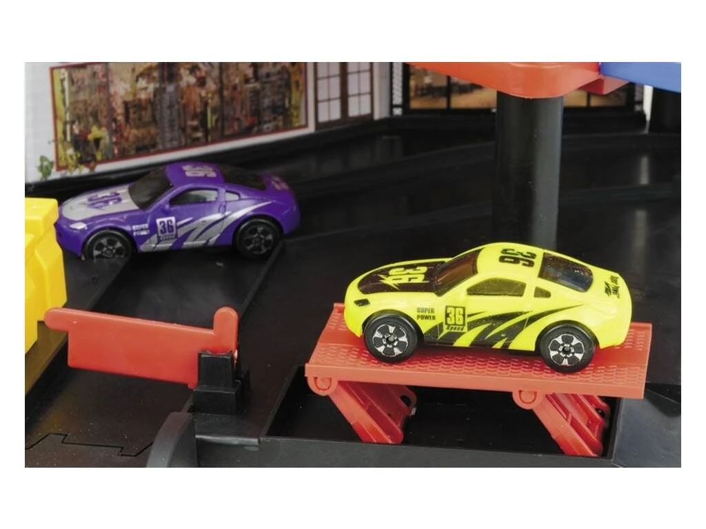 Super Parking Central 4 Plantas con 4 Vehículos Super Parking Central 4 Plantas Con 4 Vehículos -Niños Juguetes Tienda 11037641g06