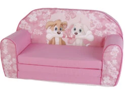 Sofa Perritos Hueso Rosa