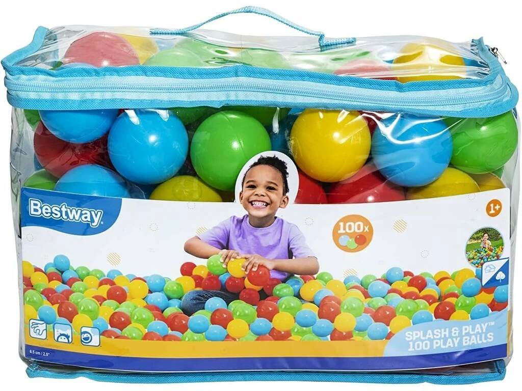 100 Bolas De Plástico Surtidas De Colores Bestway 52027 100 Bolas De Plástico Surtidas De Colores Bestway 52027 -Niños Juguetes Tienda 15331g00