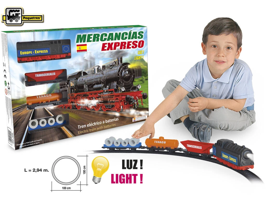 Tren Eléctrico Expreso Mercancías Pequetren 100 Tren Eléctrico Expreso Mercancías Pequetren 100 -Niños Juguetes Tienda 1911145088g01