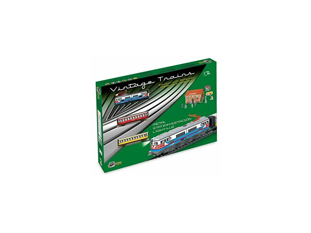 Tren Eléctrico Clásico con Locomotora Azul y Estación Pequetren 302 Tren Eléctrico Clásico Con Locomotora Azul Y Estación Pequetren 302 -Niños Juguetes Tienda 1911145093g00