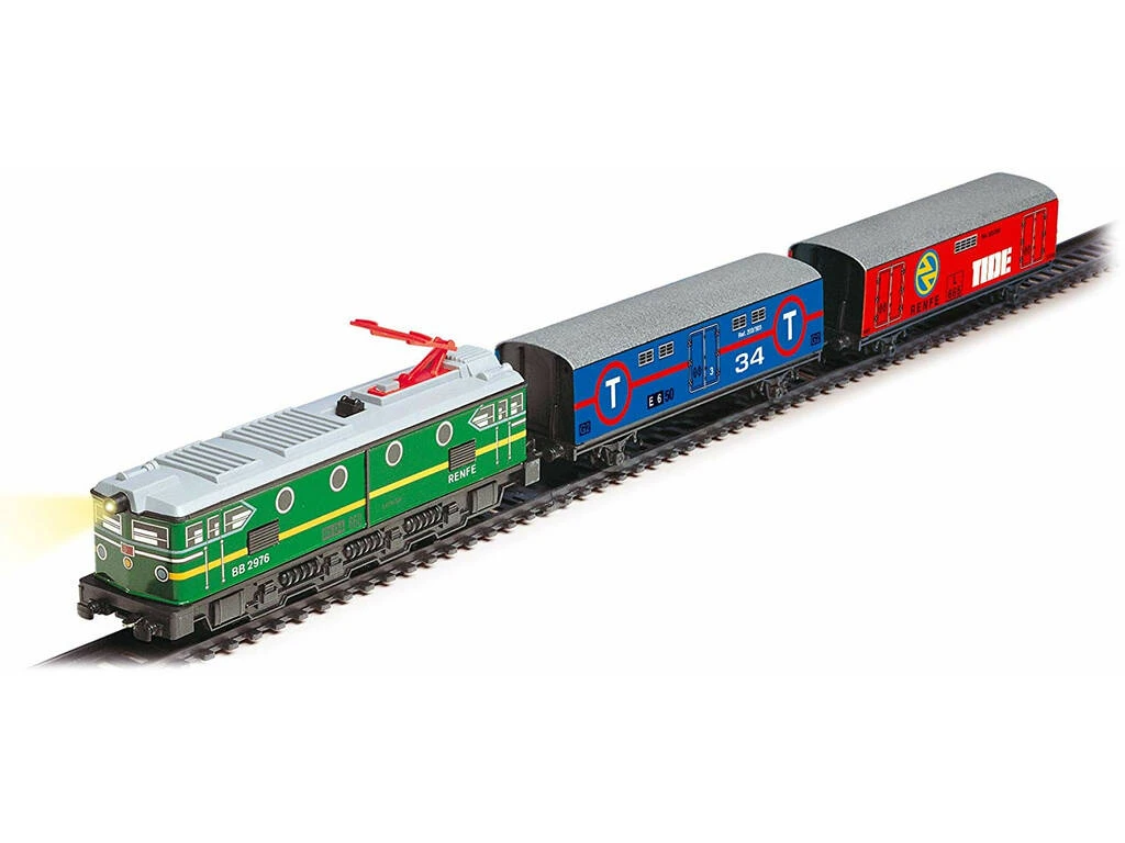 Tren Eléctrico Mercancías con Locomotora Verde y Estación Pequetren 303 Tren Eléctrico Mercancías Con Locomotora Verde Y Estación Pequetren 303 -Niños Juguetes Tienda 1911145094g02