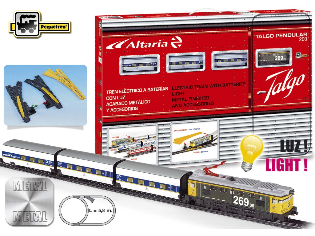 Tren Eléctrico Talgo Pendular 200 con Locomotora Amarilla Pequetren 506 Tren Eléctrico Talgo Pendular 200 Con Locomotora Amarilla Pequetren 506 -Niños Juguetes Tienda 1911145097g01