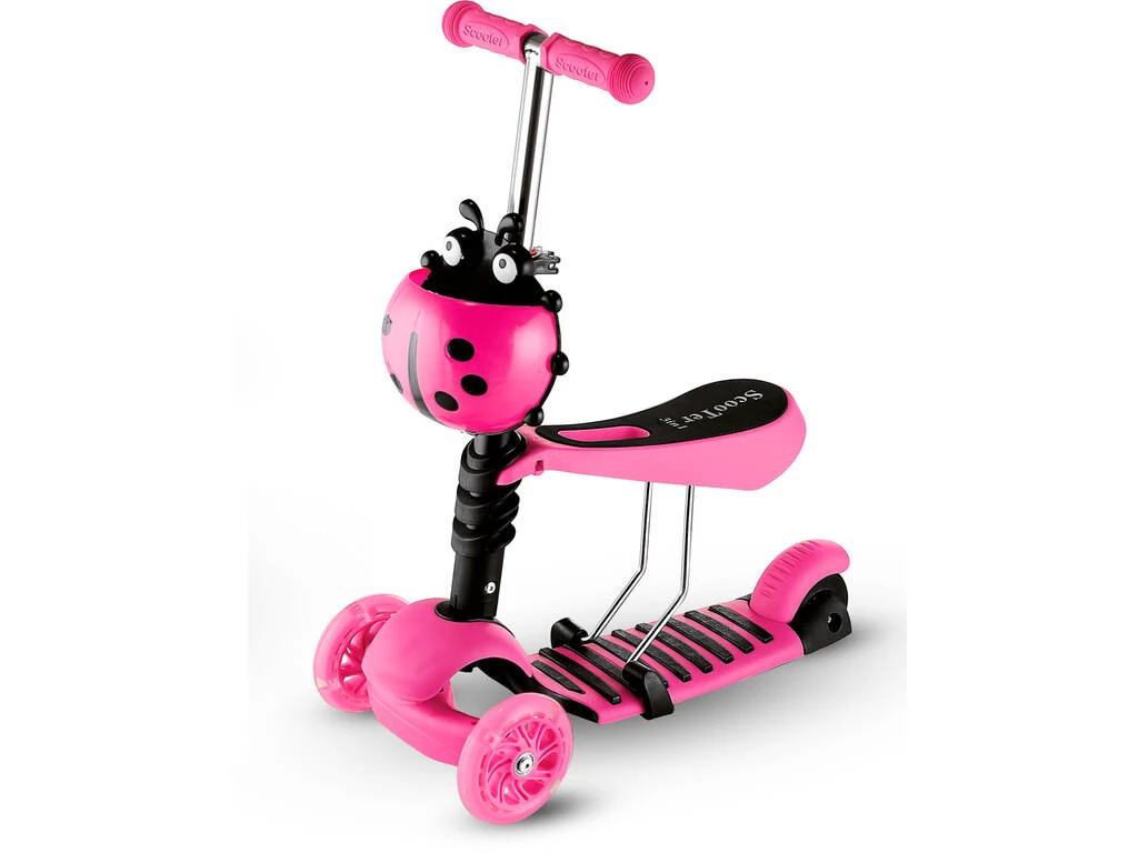 Patinete 3 Ruedas 2 en 1 Rosa Patinete 3 Ruedas 2 En 1 Rosa -Niños Juguetes Tienda 1999949757g00