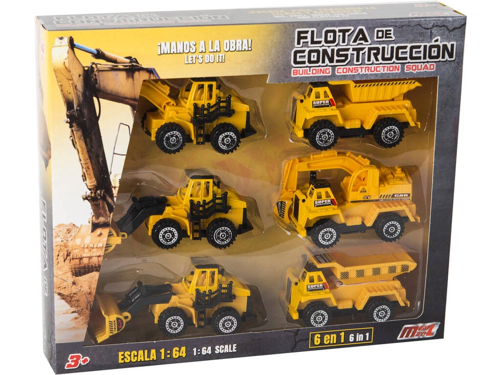Flota de Vehículos de Construcción 1:64 6 Vehículos Flota De Vehículos De Construcción 1:64 6 Vehículos -Niños Juguetes Tienda 1999953971g00