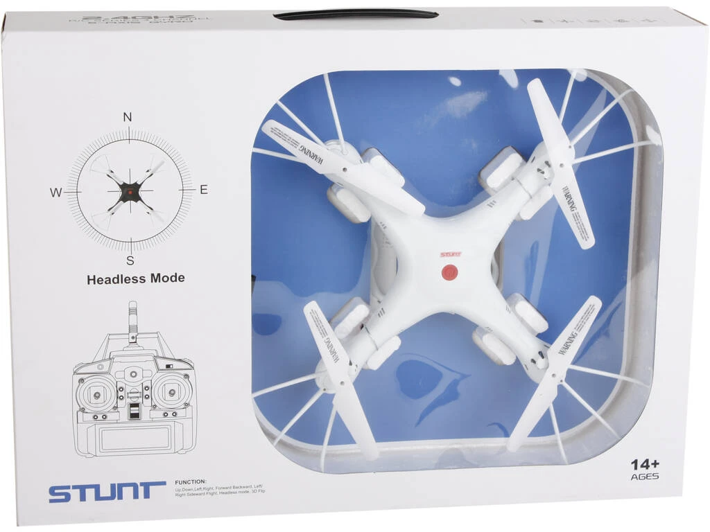 Dron Stunt Radio Control Blanco 2.4GHZ 4x32x32 cm. Dron Stunt Radio Control Blanco 2.4GHZ 4x32x32 Cm. -Niños Juguetes Tienda 1999955642g01