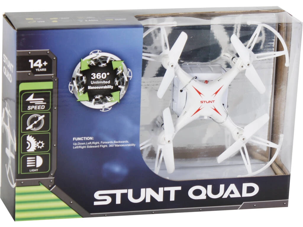 Dron Stunt Quad Blanco 2.4GHZ 14.5 cm. Dron Stunt Quad Blanco 2.4GHZ 14.5 Cm. -Niños Juguetes Tienda 1999955644g01