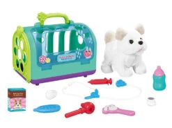 Perrito Andador Con Transportin Azul Y Accesorios