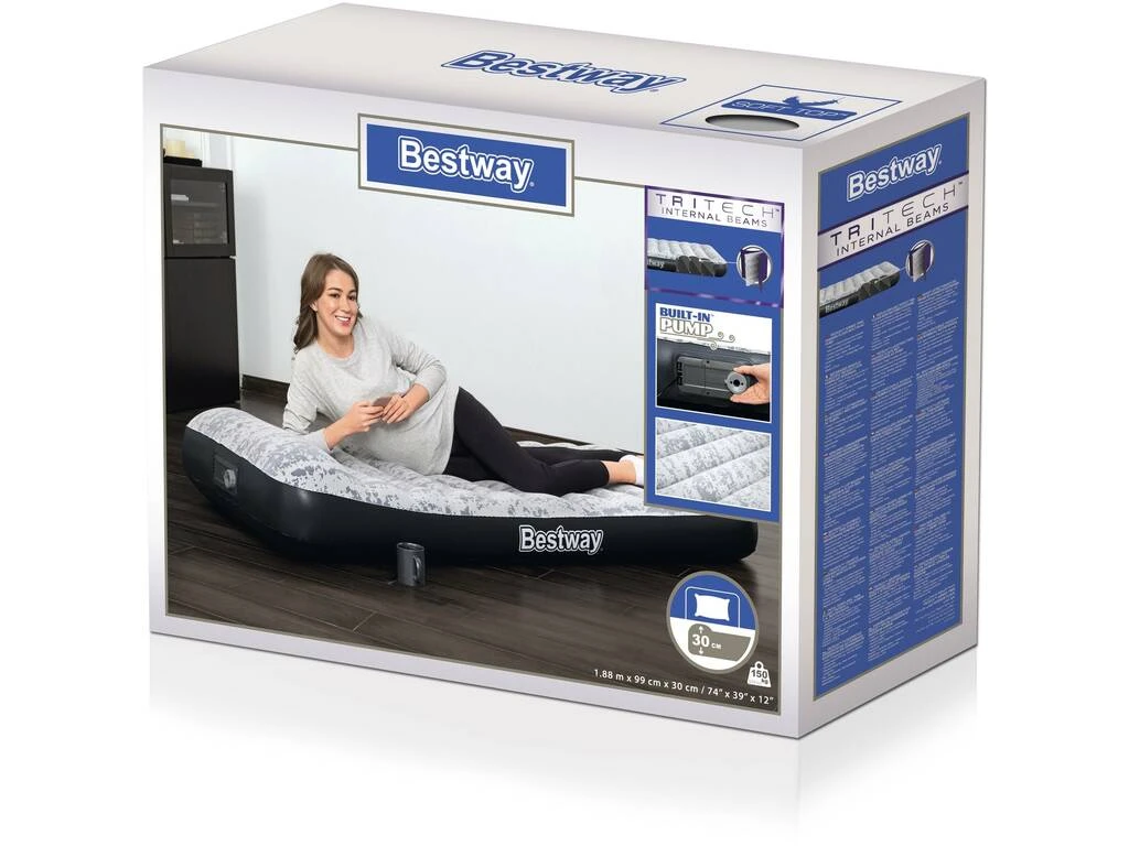 Colchón Flocado de 188X99X30 cm. con Hinchador Eléctrico Incorporado Bestway 67834 Colchón Flocado De 188X99X30 Cm. Con Hinchador Eléctrico Incorporado Bestway 67834 -Niños Juguetes Tienda 1999957717g01