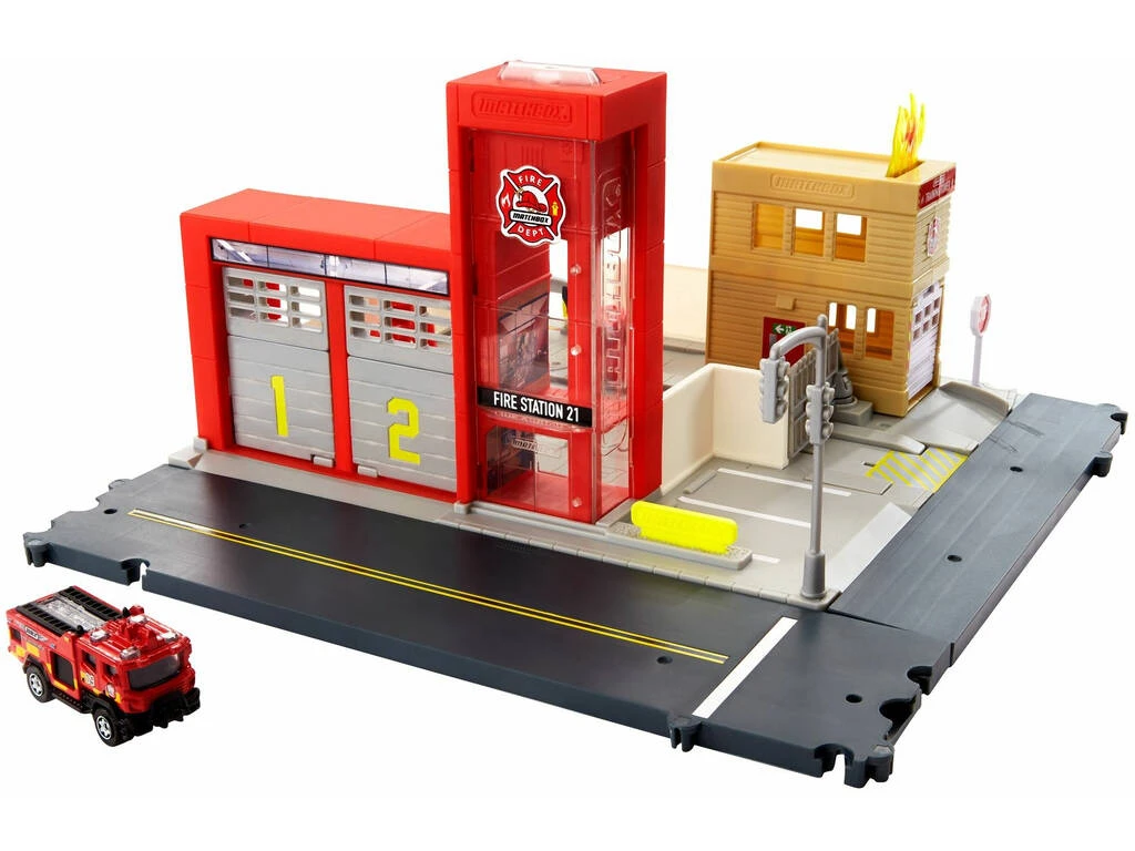 Matchbox Action Drivers Estación de Bomberos con Sonido Mattel HBD76 Matchbox Action Drivers Estación De Bomberos Con Sonido Mattel HBD76 -Niños Juguetes Tienda 1999958091g00