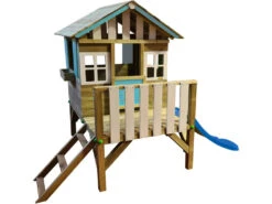 Casita Infantil Elevada Lollipop Azul Con Tobogán Masgames MA800535