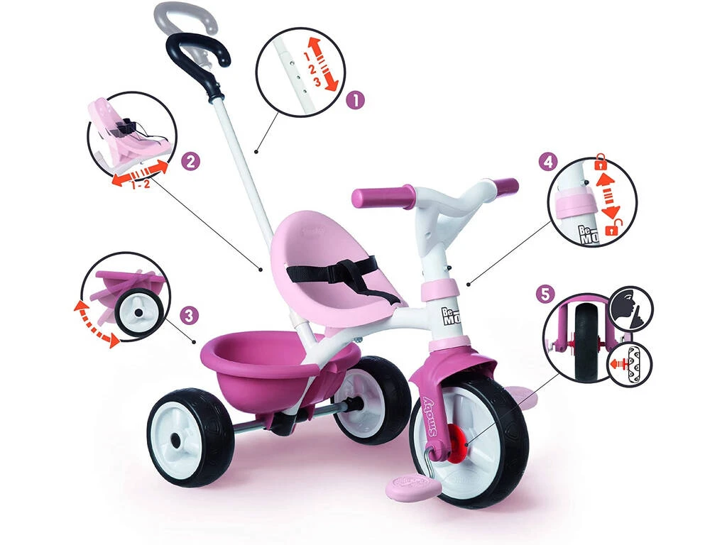 Triciclo Be Move Rosa Smoby 740332 Triciclo Be Move Rosa Smoby 740332 -Niños Juguetes Tienda 1999958757g04
