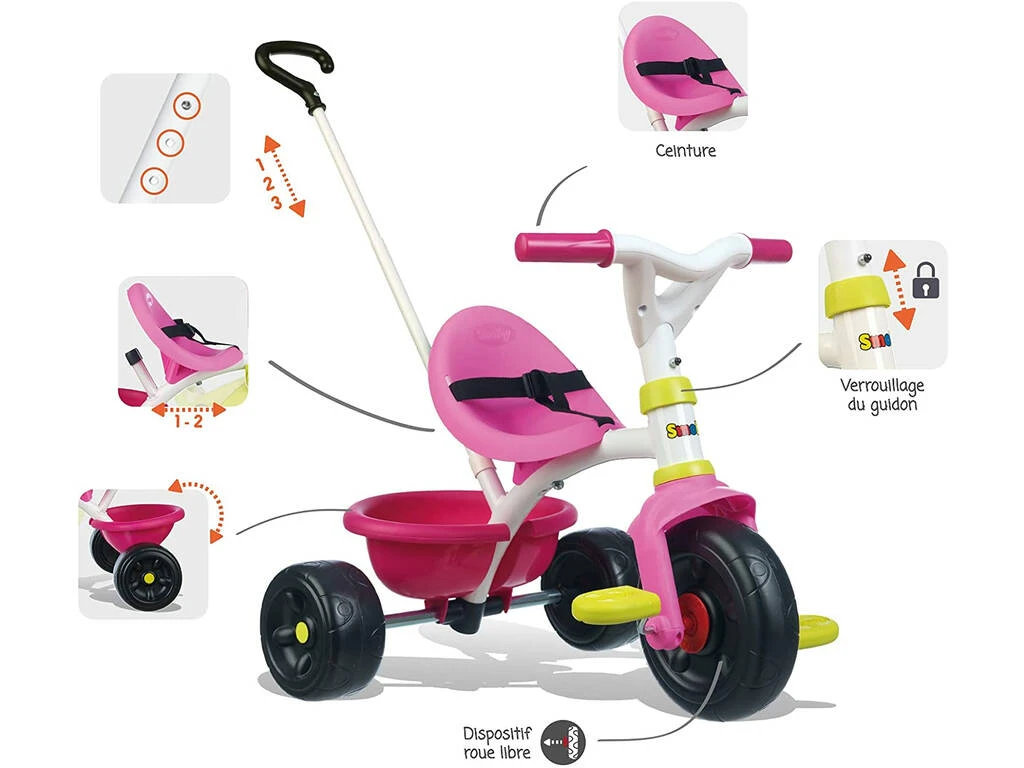 Triciclo Be Fun Rosa Smoby 740322 Triciclo Be Fun Rosa Smoby 740322 -Niños Juguetes Tienda 1999961210g03