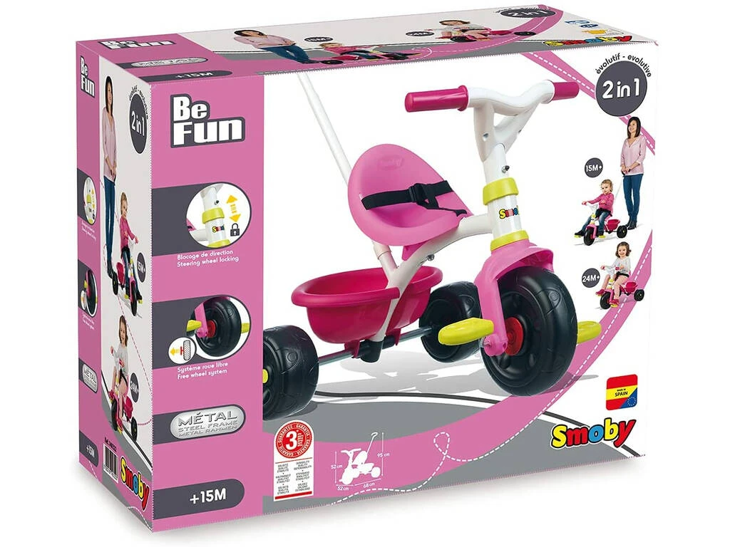 Triciclo Be Fun Rosa Smoby 740322 Triciclo Be Fun Rosa Smoby 740322 -Niños Juguetes Tienda 1999961210g05