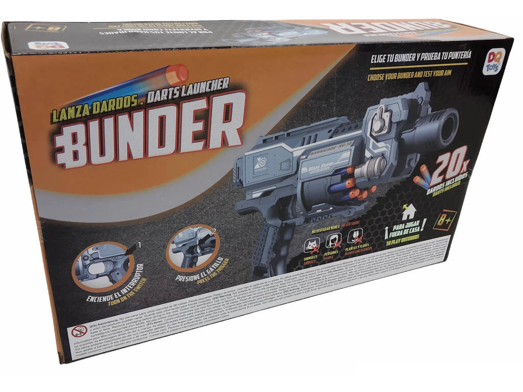 Bunder Lanzadardos 33 cm. con 20 Dardos 7 cm. Bunder Lanzadardos 33 Cm. Con 20 Dardos 7 Cm. -Niños Juguetes Tienda 1999961717g02
