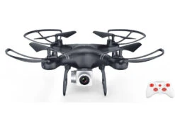 Dron Negro Radio Control 2.4G 4 Canales Con Wifi, Cámara Y Cargador USB