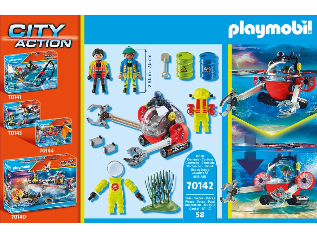 Playmobil Rescate Marítimo Operacion Medioambiente con Bote de Buceo 70142 Playmobil Rescate Marítimo Operacion Medioambiente Con Bote De Buceo 70142 -Niños Juguetes Tienda 1999962511g02