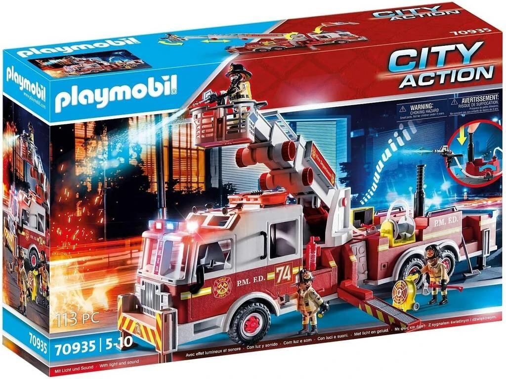 Playmobil Vehículo Bomberos US Tower Ladder 70935 Playmobil Vehículo Bomberos US Tower Ladder 70935 -Niños Juguetes Tienda 1999962722g00