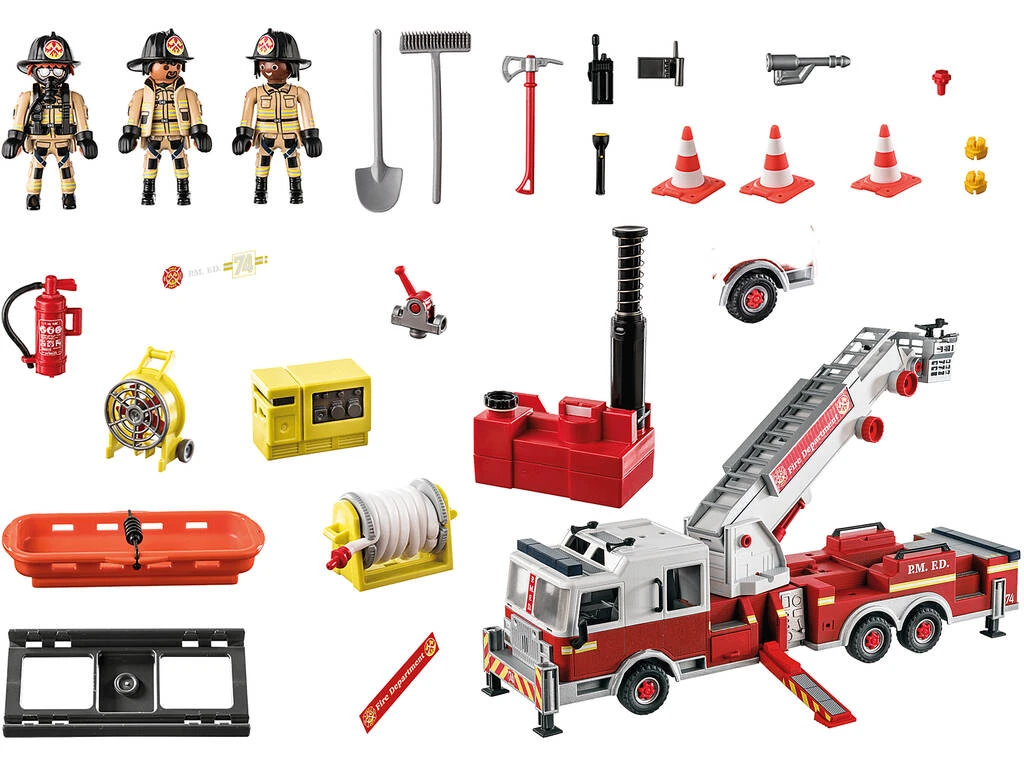 Playmobil Vehículo Bomberos US Tower Ladder 70935 Playmobil Vehículo Bomberos US Tower Ladder 70935 -Niños Juguetes Tienda 1999962722g01