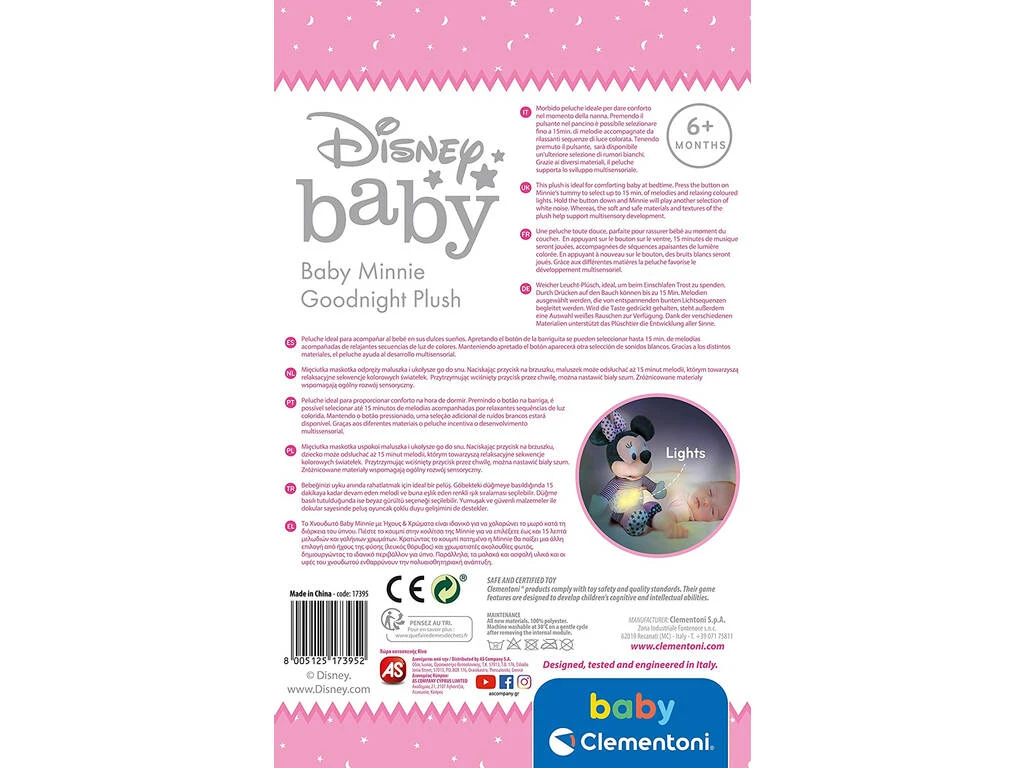 Peluche Baby Minnie Duerme Conmigo Clementoni 17395 Peluche Baby Minnie Duerme Conmigo Clementoni 17395 -Niños Juguetes Tienda 1999963386g05