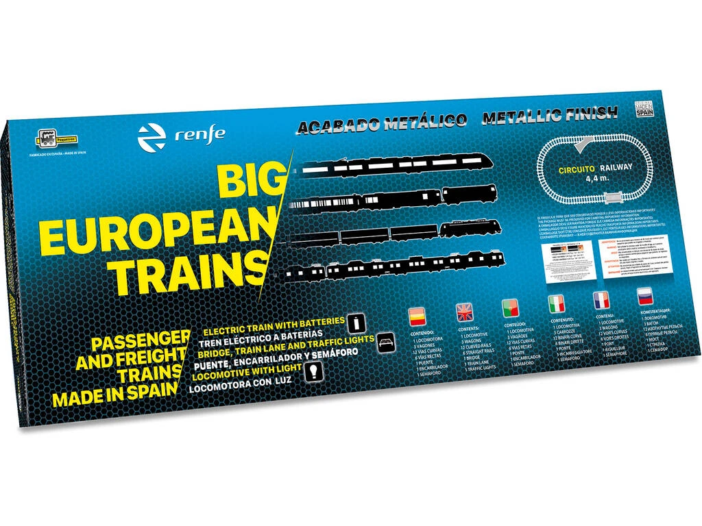 Tren Mercancías Renfe Metálico con Luz, Puente y Encarrilador Pequetren 526 Tren Mercancías Renfe Metálico Con Luz, Puente Y Encarrilador Pequetren 526 -Niños Juguetes Tienda 1999964138g04