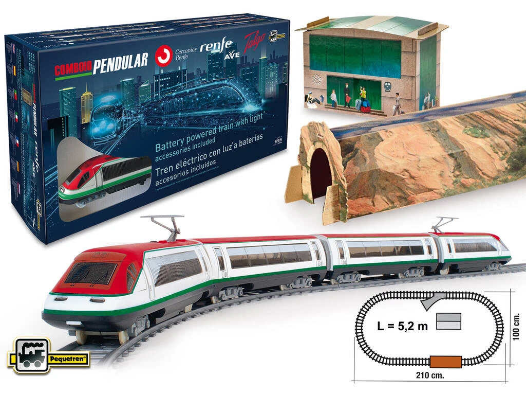 Tren Comboio Pendular con Encarrilador, Estación y Túnel Pequetren 406 Tren Comboio Pendular Con Encarrilador, Estación Y Túnel Pequetren 406 -Niños Juguetes Tienda 1999964141g02