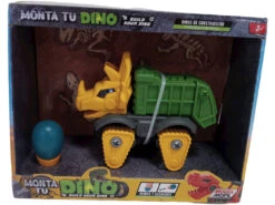 Monta Tu Dino Camión De La Basura Verde, Amarillo Y Gris Con Herramienta