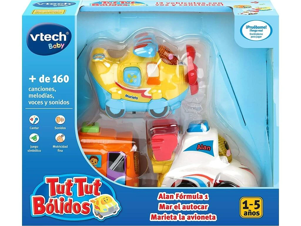 Tut Tut Bólidos Set Alan Fórmula 1, Mar el Autocar y Marieta la Avioneta Vtech 242177 Tut Tut Bólidos Set Alan Fórmula 1, Mar El Autocar Y Marieta La Avioneta Vtech 242177 -Niños Juguetes Tienda 1999966333g01