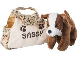 Perro Peluche Con Bolso Marrón