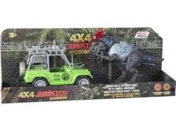 Set Vehículo Todoterreno Verde Y Tiranosaurio Rex Con Luces Y Sonidos