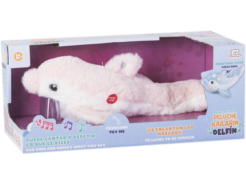 Peluche Delfín Bailarin Rosa Función Grabar y Repetir Peluche Delfín Bailarin Rosa Función Grabar Y Repetir -Niños Juguetes Tienda 1999967742g01