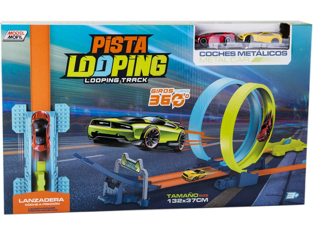 Pista Looping Lanzadera con 2 Coches Pista Looping Lanzadera Con 2 Coches -Niños Juguetes Tienda 1999967898g00
