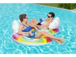 Flotador Hinchable Rainbow Dreams Double Swim Tube De 186x116 Cm. Bestway 43648 -Niños Juguetes Tienda 1999968380g06