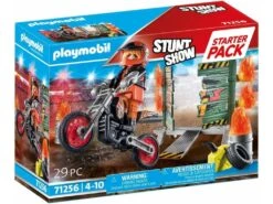 Playmobil Starter Pack Stunt Show Moto Con Pared De Fuego 71256