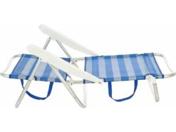 Silla De Playa Baja Plegable De Aluminio Color Azul Y Blanca A Rayas Aremar 70536 -Niños Juguetes Tienda 1999970737g02