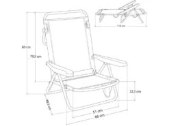 Silla De Playa Baja Plegable De Aluminio Color Azul Y Blanca A Rayas Aremar 70536 -Niños Juguetes Tienda 1999970737g03