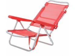 Silla De Playa Baja Plegable De Aluminio Color Roja Aremar 70537 -Niños Juguetes Tienda 1999970738g05