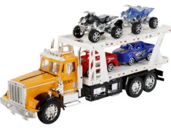 Vehículo Camión Portacoches Surtido Con 2 Camionetas Y 2 Quad 47x17x12cm