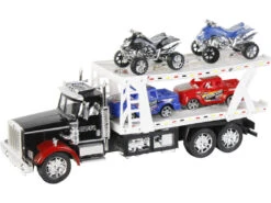 Vehículo Camión Portacoches Surtido Con 2 Camionetas Y 2 Quad 47x17x12cm -Niños Juguetes Tienda 21550g06