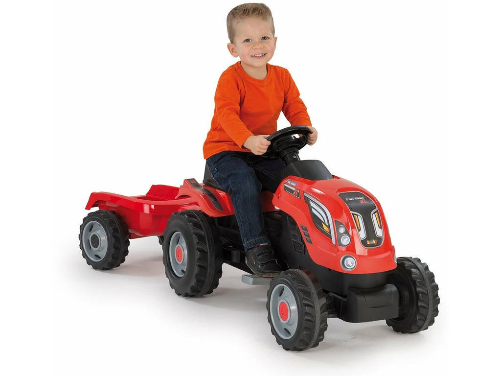 Tractor Farmer XL Rojo Con Remolque SMOBY Tractor Farmer XL Rojo Con Remolque -Niños Juguetes Tienda 22837g01