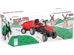 Tractor A Pedales 143 Cm. Con Remolque -Niños Juguetes Tienda 23871g02